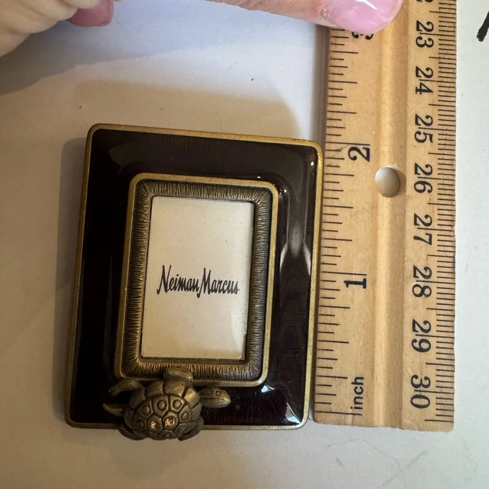 Jay Strongwater For Neiman Marcus Crystal Turtle Mini Frame W/ Clip & Easel